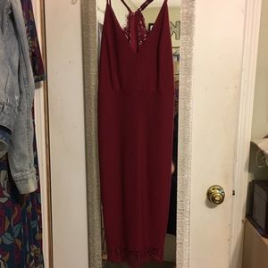 Deep red bodycon dress